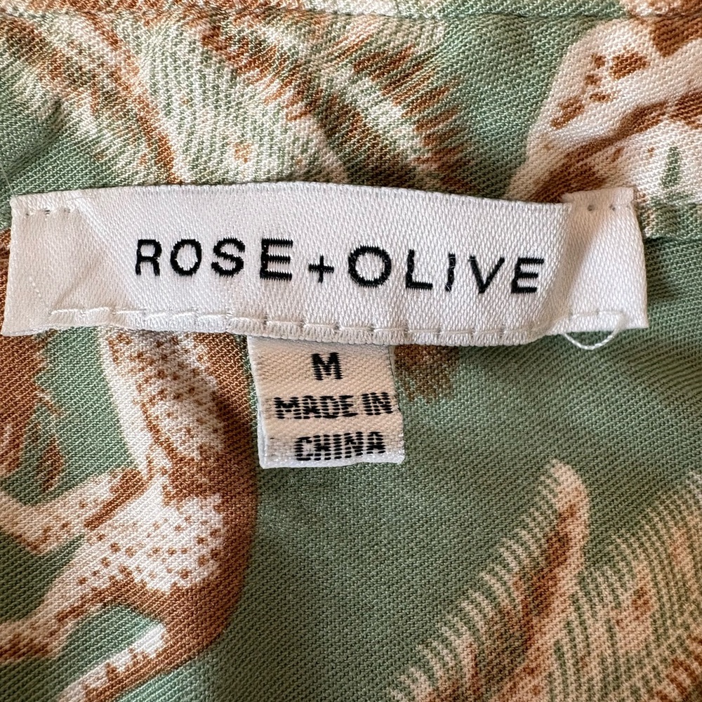 Sleeveless Button-Front Tropical Animal Print Top in Sage - Picture 6 of 7
